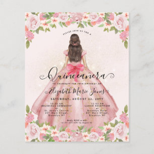 Prospectus 11,4 Cm X 14,2 Cm Moins cher Floral Blush Or Rose Princesse Quincean