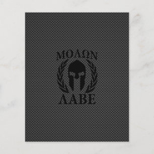 Prospectus 11,4 Cm X 14,2 Cm Molon Labe Warriors Laurels sur le carbone noir