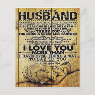 Prospectus 11,4 Cm X 14,2 Cm Mon mari cadeau d'anniversaire Lettre Pour Mari