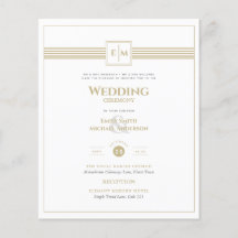 Monogramme classique Mariage officiel Invitation d