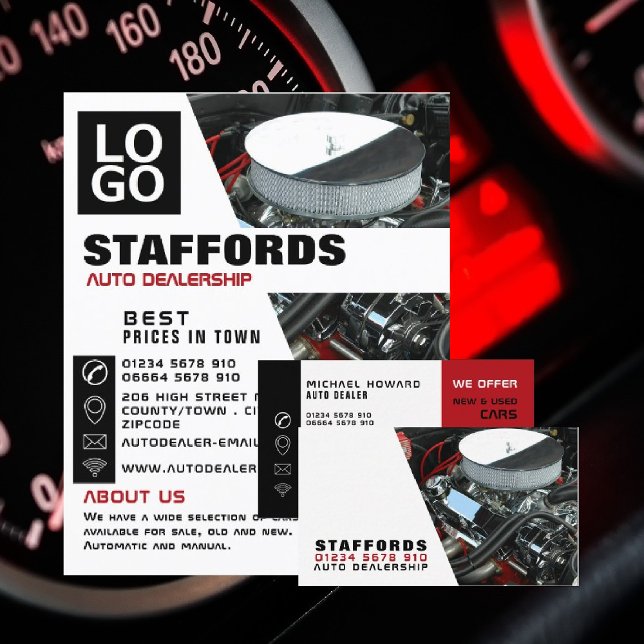 Prospectus 11,4 Cm X 14,2 Cm Moteur automobile, concessionnaire automobile Publ (Créateur téléchargé)