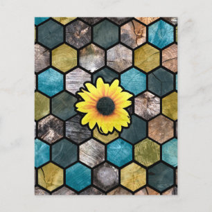 Prospectus 11,4 Cm X 14,2 Cm Motif de la ferme de tournesol moderne