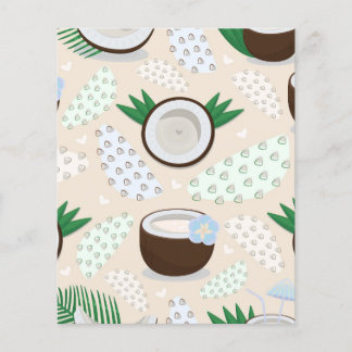 Prospectus 11,4 Cm X 14,2 Cm Motif de noix de coco coloré