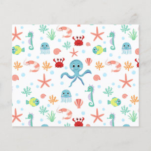 Prospectus 11,4 Cm X 14,2 Cm Motif du monde marin