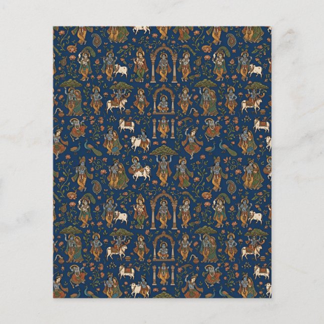 Prospectus 11,4 Cm X 14,2 Cm Motif Krishna (Devant)