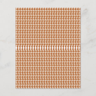 Prospectus 11,4 Cm X 14,2 Cm motif orange et blanc sur arrière - plan blanc