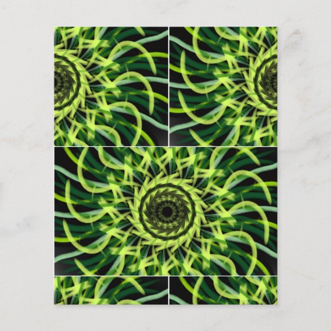 Prospectus 11,4 Cm X 14,2 Cm motif vert vortexspiraleart numérique (Devant)