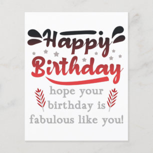 Prospectus 11,4 Cm X 14,2 Cm Motivational Joyeux voeux d'anniversaire.