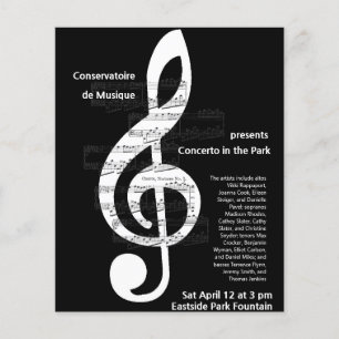 Prospectus 11,4 Cm X 14,2 Cm Music Choir Concert Treble Clef Poster promotionne