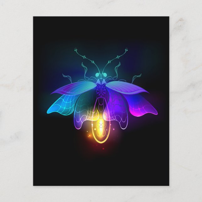 Prospectus 11,4 Cm X 14,2 Cm Neon Firefly sur noir (Devant)