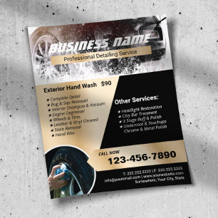 Prospectus 11,4 Cm X 14,2 Cm Nettoyage Automobile Professionnel de Voiture Or