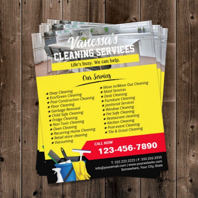 Prospectus 11,4 Cm X 14,2 Cm Nettoyage de la maison Vitre Nettoyage Service de  (Créateur téléchargé)