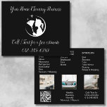 Prospectus 11,4 Cm X 14,2 Cm Nettoyage des domestiques QR Code Sparkling Busine<br><div class="desc">Maid Cleaning Service" carte de visite avec un code QR pour un accès pratique au service. Un design étincelant et efficace,  parfait pour connecter les clients directement avec les réservations,  les informations et les options de contact grâce à un balayage rapide.</div>