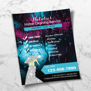 Prospectus 11,4 Cm X 14,2 Cm Nettoyage des maisons Service moderne de nettoyage