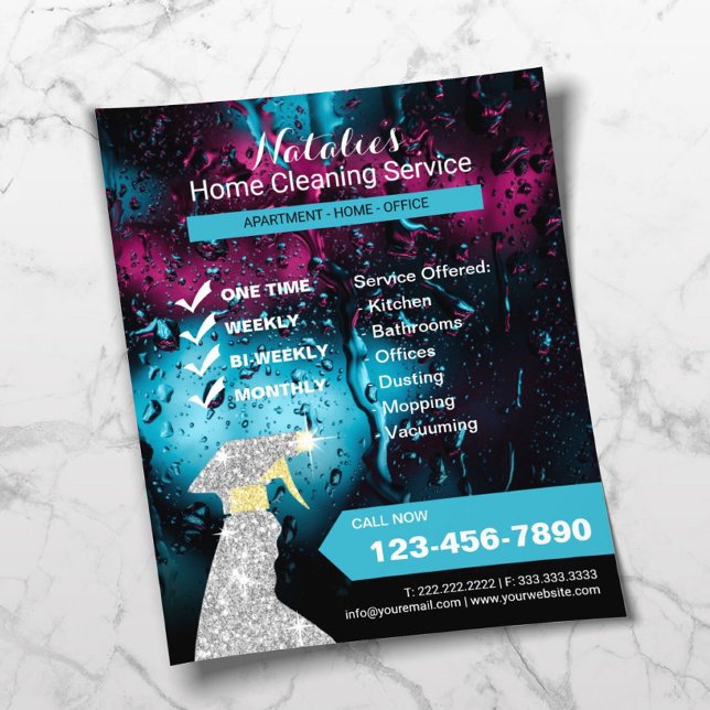 Prospectus 11,4 Cm X 14,2 Cm Nettoyage des maisons Service moderne de nettoyage (Créateur téléchargé)