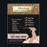 Prospectus 11,4 Cm X 14,2 Cm Nettoyage et service de ménage de la maison Leopar<br><div class="desc">Léopard Moderne Nettoyage Maison Service De Fille Élégant Flore Flyers.</div>