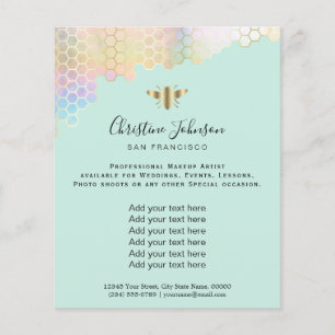 Prospectus 11,4 Cm X 14,2 Cm nid d'abeille sur fond de menthe