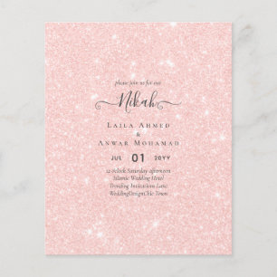 Prospectus 11,4 Cm X 14,2 Cm NIKAH - Cartes d'invitation de mariage islamique p