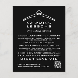 Prospectus 11,4 Cm X 14,2 Cm N'Importe Quelle Icône De Nage Couleur, Annonce De