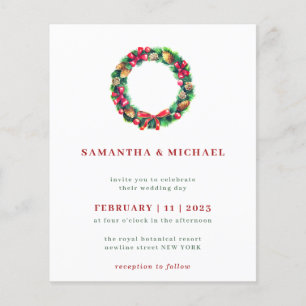 Prospectus 11,4 Cm X 14,2 Cm Noël d'hiver de l'ornement rouge