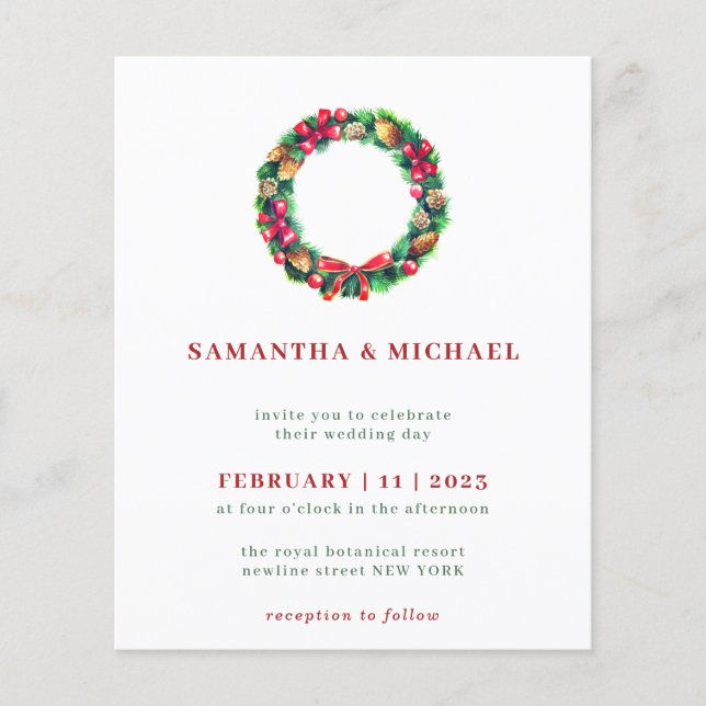 Prospectus 11,4 Cm X 14,2 Cm Noël d'hiver de l'ornement rouge (Devant)