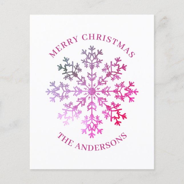 Prospectus 11,4 Cm X 14,2 Cm Noël Pink Snowflacon Budget (Devant)