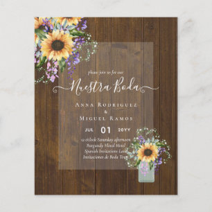 Prospectus 11,4 Cm X 14,2 Cm Notre Invitation de Mariage Fleurs de Tournesol Ma