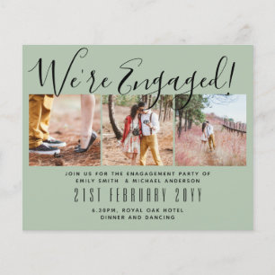 Prospectus 11,4 Cm X 14,2 Cm Nous sommes fiancés ! Cartes d'invitation modernes