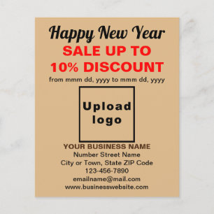 Prospectus 11,4 Cm X 14,2 Cm Nouvel an commercial Vente sur le prospectus Brown