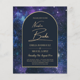 Prospectus 11,4 Cm X 14,2 Cm NUESTRA BODA Starry Night Purple Blue INVITE