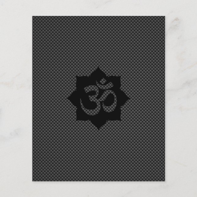 Prospectus 11,4 Cm X 14,2 Cm OM Symbole Lotus Spiritualité Yoga en fibre de car (Devant)