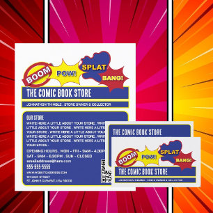 Prospectus 11,4 Cm X 14,2 Cm Onomatopoeia Design - Magasin/Collecteur de bandes