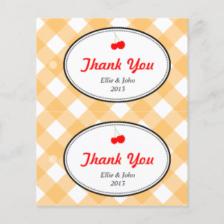 Prospectus 11,4 Cm X 14,2 Cm Orange en vichy do-it-yourself sac cadeau mariage