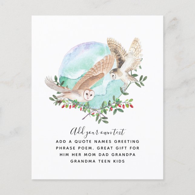 Prospectus 11,4 Cm X 14,2 Cm OWLS personnalisé (Devant)