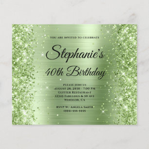 Prospectus 11,4 Cm X 14,2 Cm Pailleté Glamour Fantaisie Monogramme 40e Annivers
