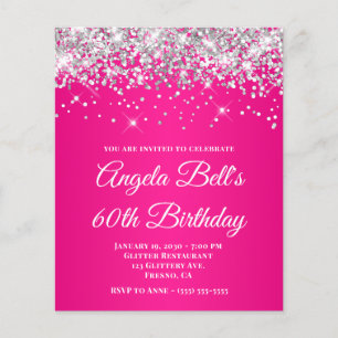 Prospectus 11,4 Cm X 14,2 Cm Paillettes Argent Rose Chaude Ombre 60e Anniversai