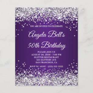 Prospectus 11,4 Cm X 14,2 Cm Paillettes Argent Royal Purle Ombre 50e Anniversai