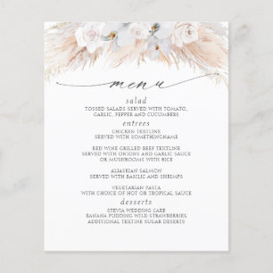 Prospectus 11,4 Cm X 14,2 Cm Pampas Grass White Florals Tropical Menu