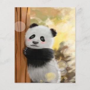 Prospectus 11,4 Cm X 14,2 Cm Panda de dessin animé en couleur   Drôle de cadeau