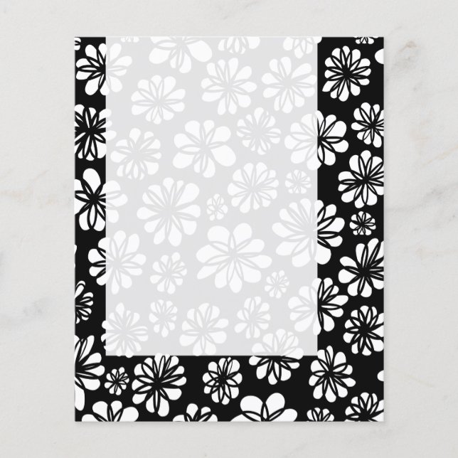 Prospectus 11,4 Cm X 14,2 Cm Panneau 052 - B&W Floral (Devant)