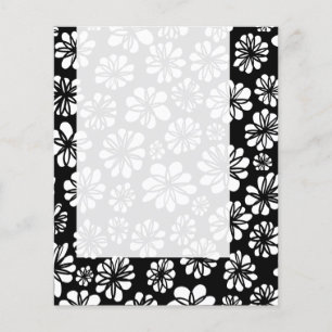 Prospectus 11,4 Cm X 14,2 Cm Panneau 052 - B&W Floral