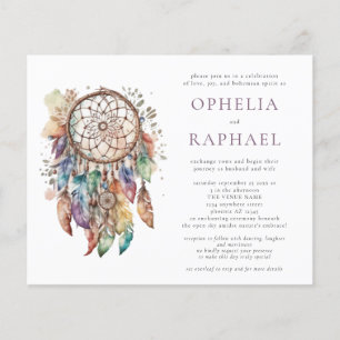 Prospectus 11,4 Cm X 14,2 Cm PAPER Boho coloré Dreamcatcher Mariage violet