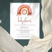 PAPER Boho Cute Lion Baby shower arc-en-ciel invit