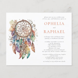 Prospectus 11,4 Cm X 14,2 Cm PAPER Boho Dreamcatcher Mariage Terracotta