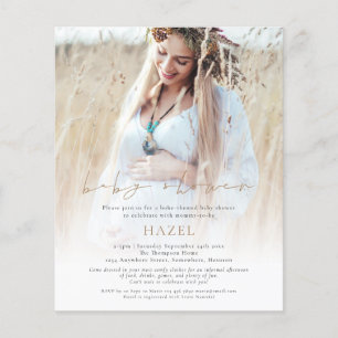 Prospectus 11,4 Cm X 14,2 Cm PAPER Boho Photo Overlay Gold Script Baby shower