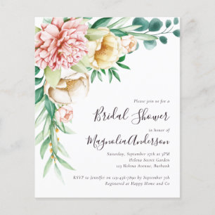 Prospectus 11,4 Cm X 14,2 Cm PAPER Floral Bridal Showboat Invitation