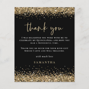 Prospectus 11,4 Cm X 14,2 Cm PAPER Gold Parties scintillant Quinceañera Party M