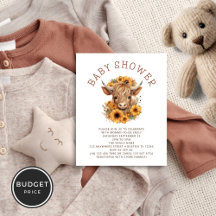 PAPER Highland Cow Sunflowers Baby shower