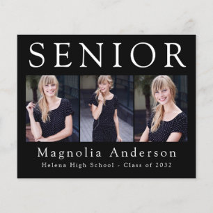 Prospectus 11,4 Cm X 14,2 Cm PAPER Minimaliste Senior Four Photo Faire-part