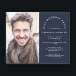 Prospectus 11,4 Cm X 14,2 Cm PAPER Photo Man 21st Birthday Party Navy Invite<br><div class="desc">PAPER | Photo Man 21st Birthday Party Navy Invitation. A great value PAPER (not card) alternative WITHOUT ENVELOPES at SMALLER size 4.5” x 5.6” and at a budget price. (Standard A6 envelopes are the nearest size to fit). A fully customisable design, simply replace the sample photo with your own and...</div>